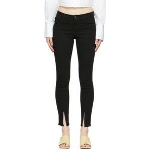 Frame Denim Women's Le High skinny Jeans Size 30 Black Gold Ankle Zipper